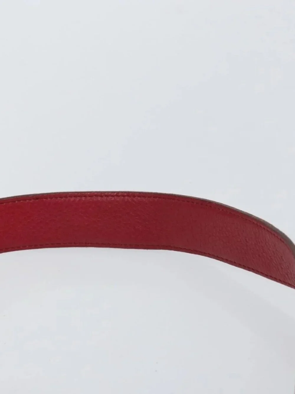 Salvatore Ferragamo Gancini Shoulder Bag Leather Red Gold Auth 166427